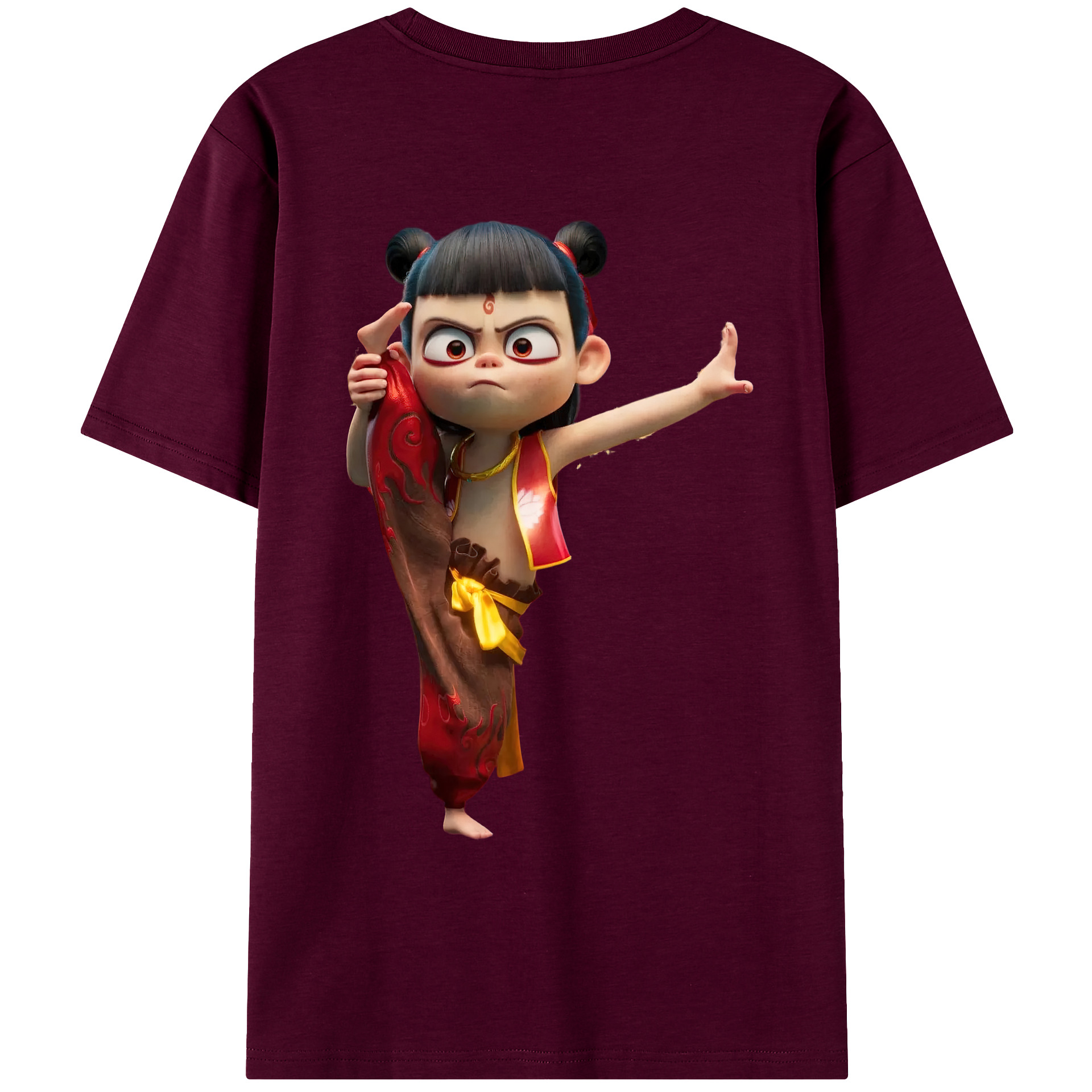 （画像用） Ne Zha 2 ナタ 魔童の大暴れ レディース半袖Tシャツ(バックプリント)